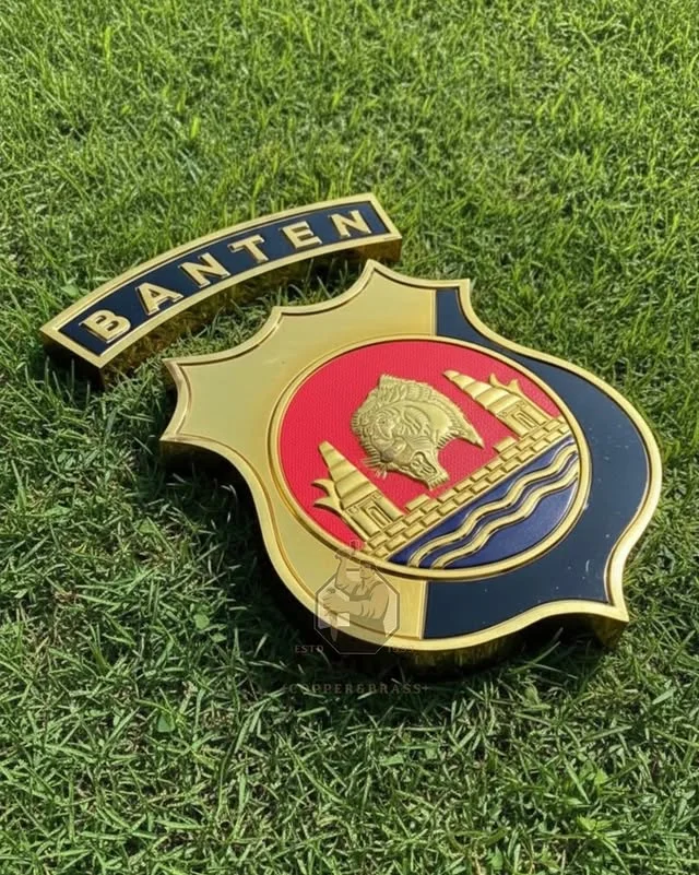 Logo Polda Banten Kuningan Glossy Custom