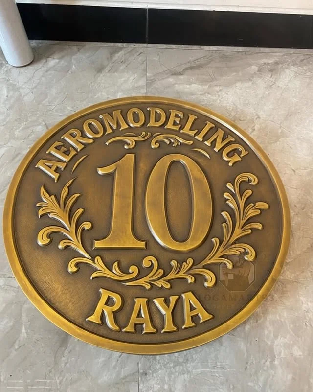 Nomor Rumah Kuningan Custom Model Ukiran Koin