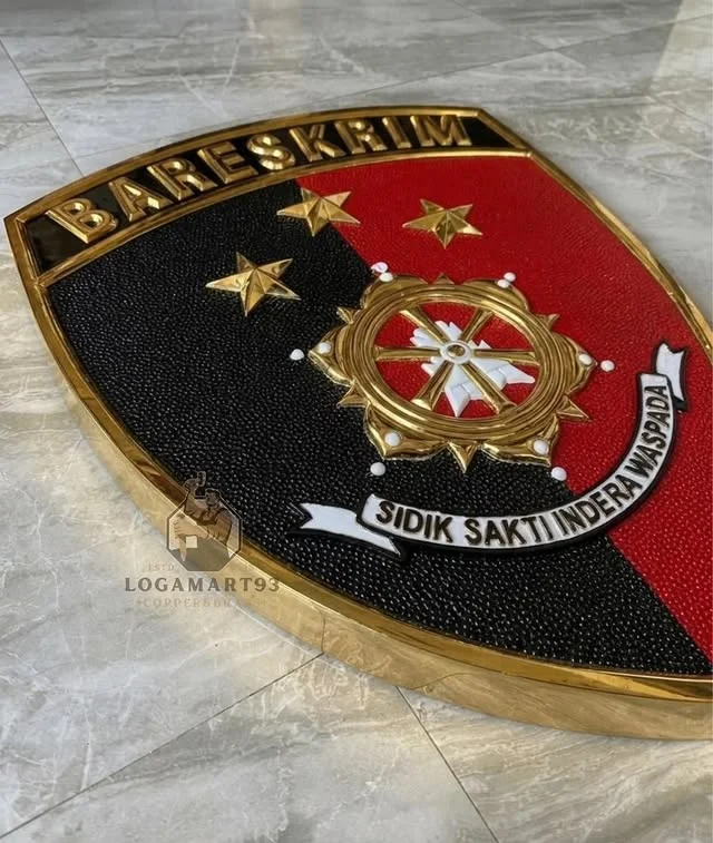 Custom Polished Brass Bareskrim Polri Logo