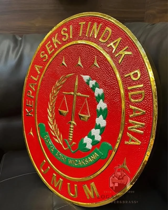 General Crimes Section Head Logo Hammered Brass