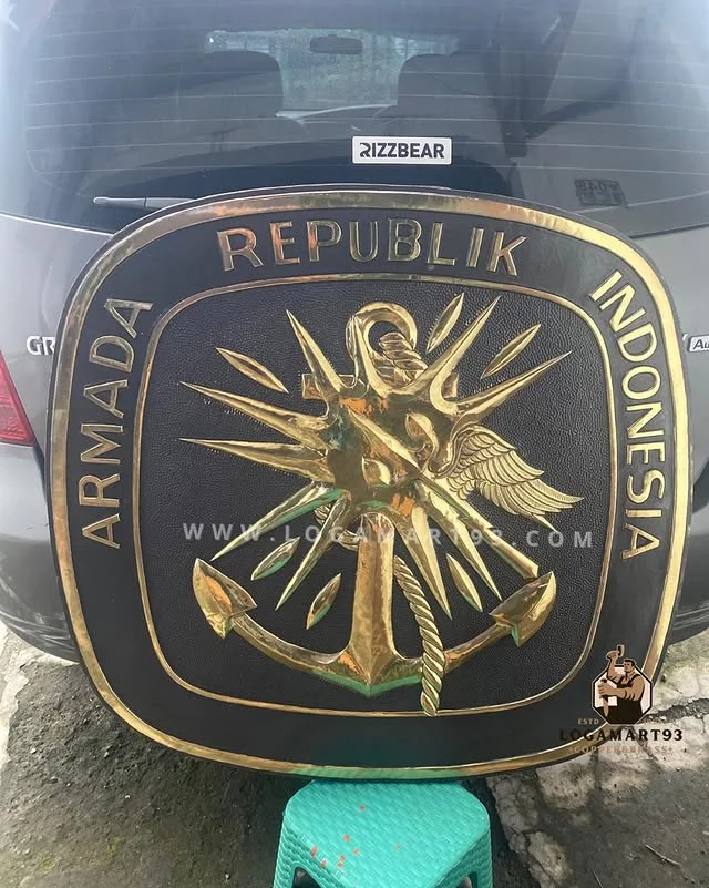 Custom Polished Brass Indonesian Navy TNI AL Logo