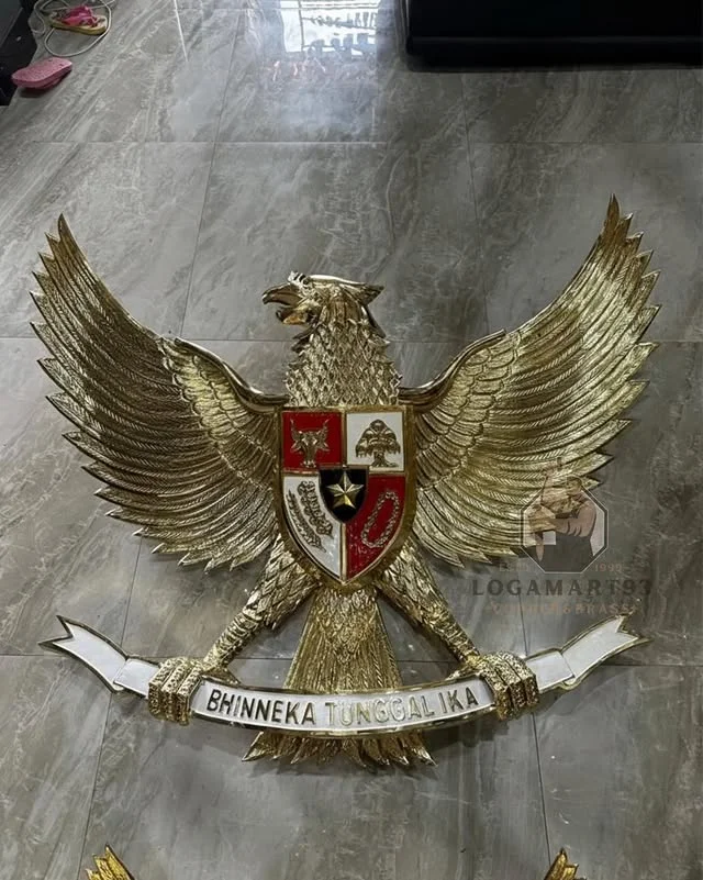 Custom Carved Brass Garuda Logo South Sumatra Governor Office