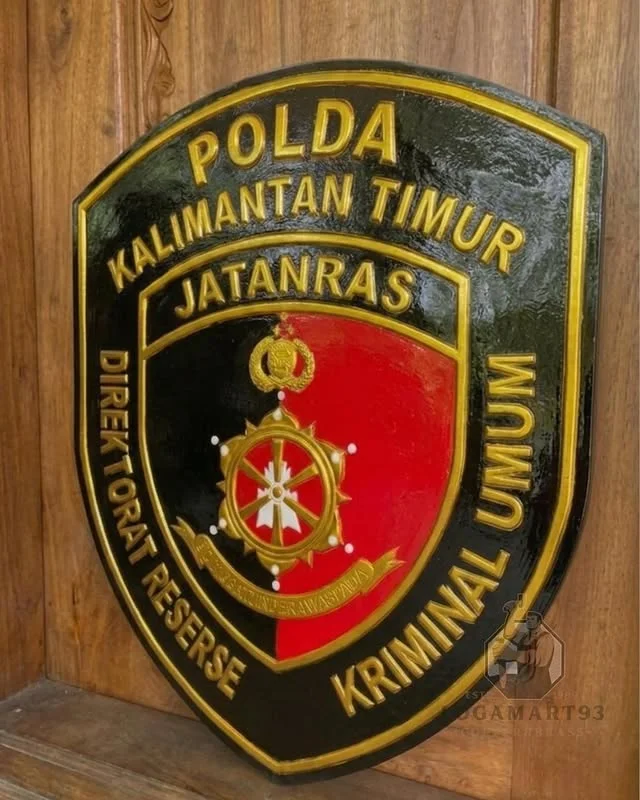 Custom Polished Brass Polda Kalimantan Timur Logo