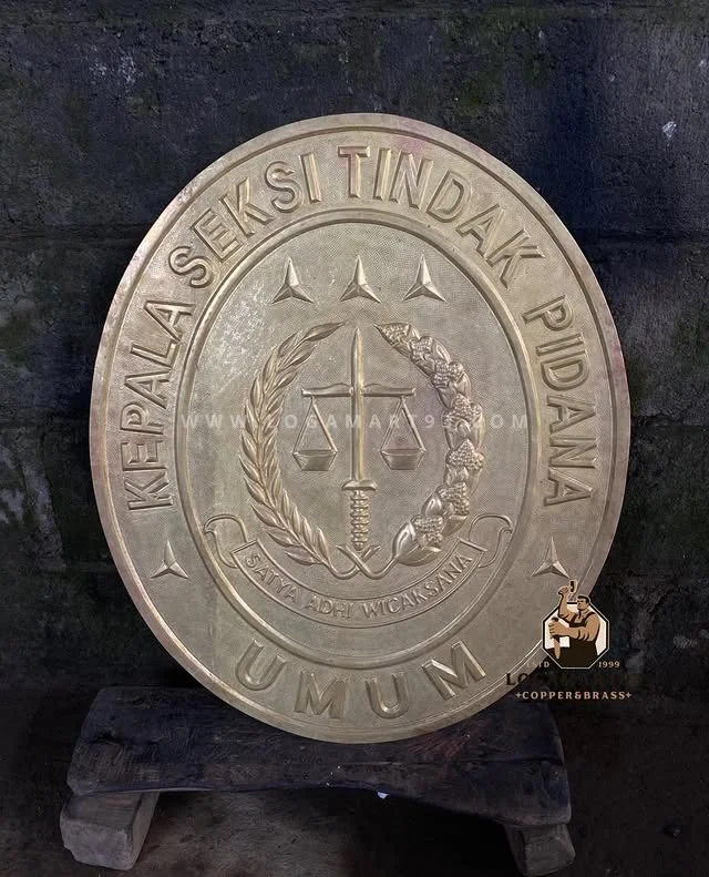 General Crimes Section Head Logo Hammered Brass