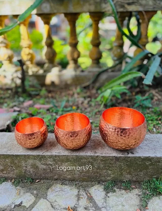 Set Vas Bunga Kuningan Tempa Glossy Custom