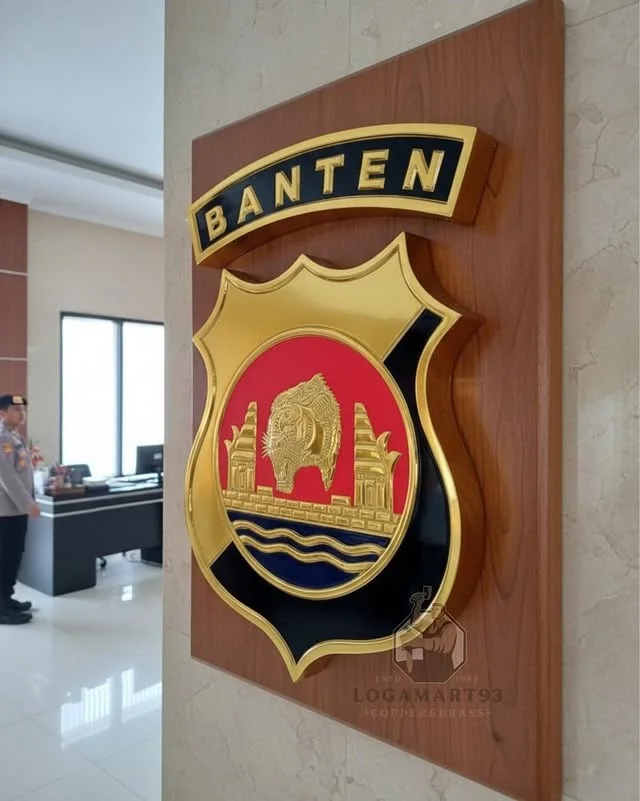 Logo Polda Banten Kuningan Glossy Custom