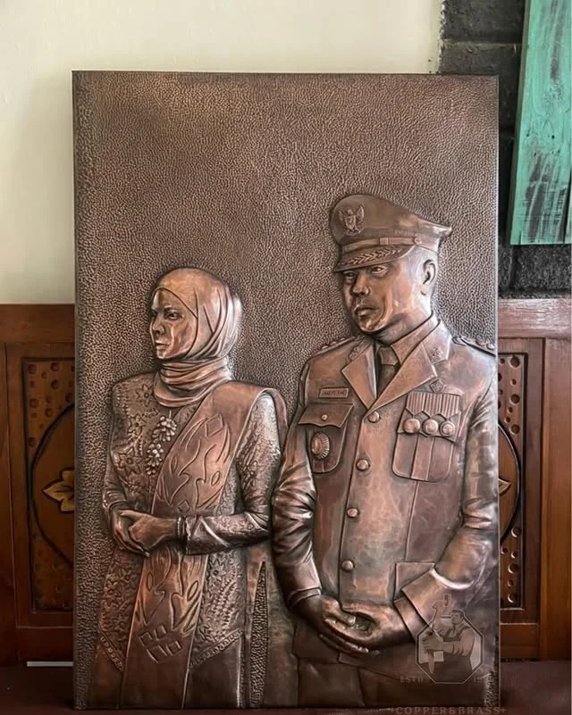 Custom Copper Metal Relief from Photo