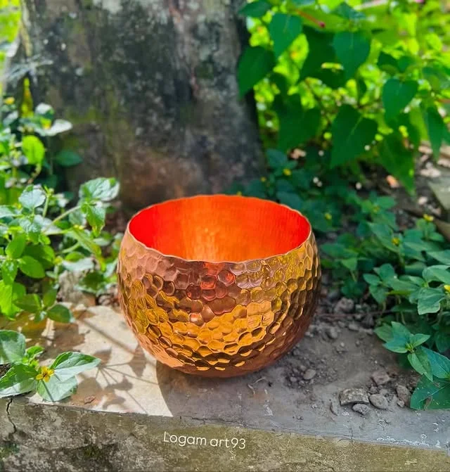 Set Vas Bunga Kuningan Tempa Glossy Custom