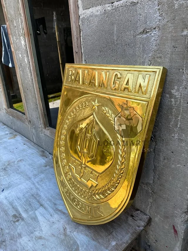Custom Polished Brass Balangan Regency Logo