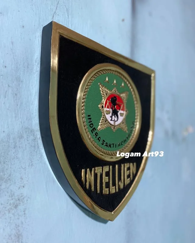 Custom Carved Brass Logo Intelegen Indera Sakti Adhyaksa