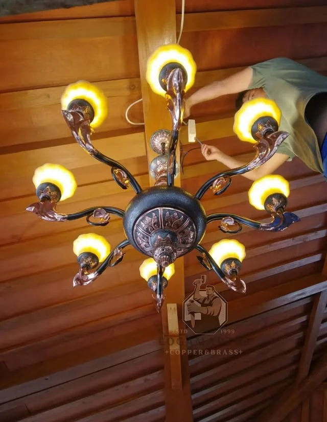 Custom Copper Robyong Antique Pendant Lamp Middle Eastern Style