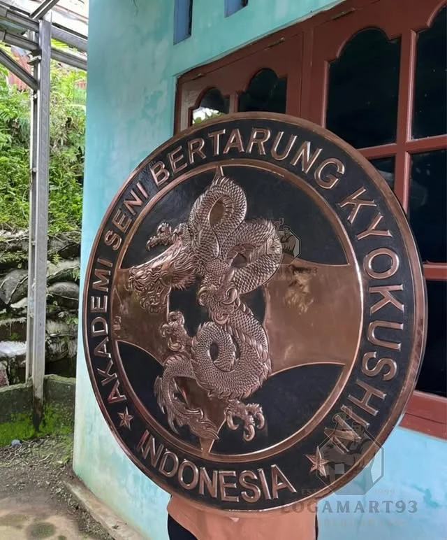 Custom Carved Copper Kyokushin Indonesia Logo