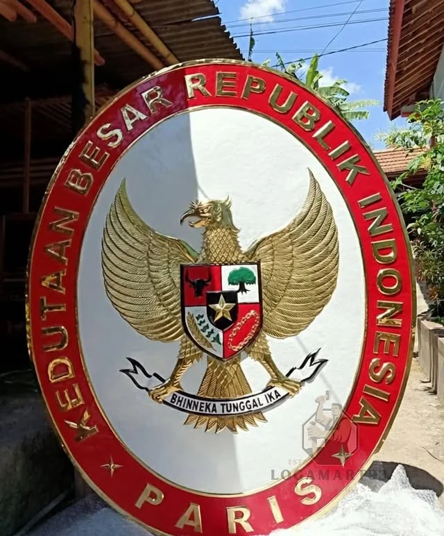 Logo Kedubes Indonesia Prancis Kuningan Polish Custom