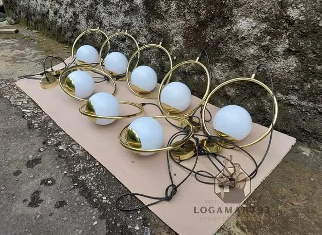 Lampu Gantung Kuningan Model Polos Bulat Minimalis