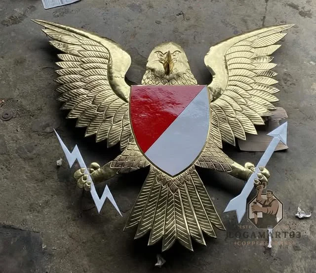 Custom Carved Brass Garuda Intelijen Negara RI Logo