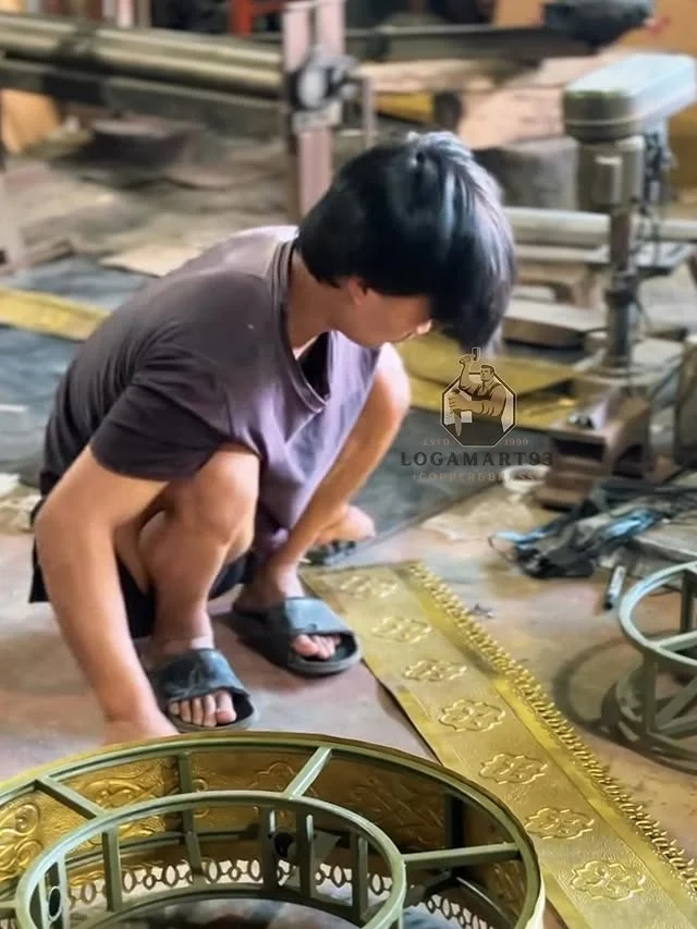 Custom Brass Pendant Lamp Nabawi Model with Iron Frame