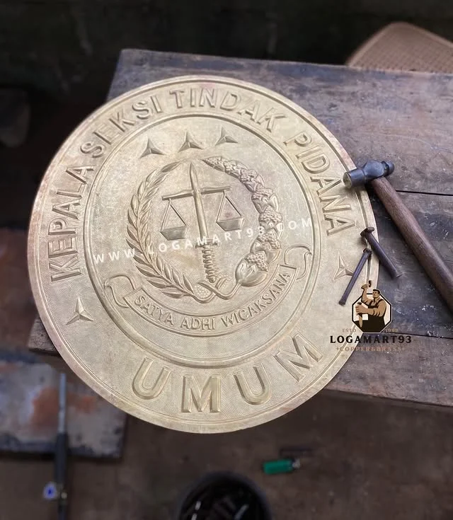 General Crimes Section Head Logo Hammered Brass