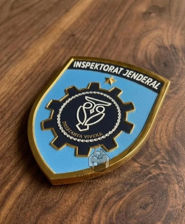 Custom Hammered Brass Inspektorat Jendral RI Logo