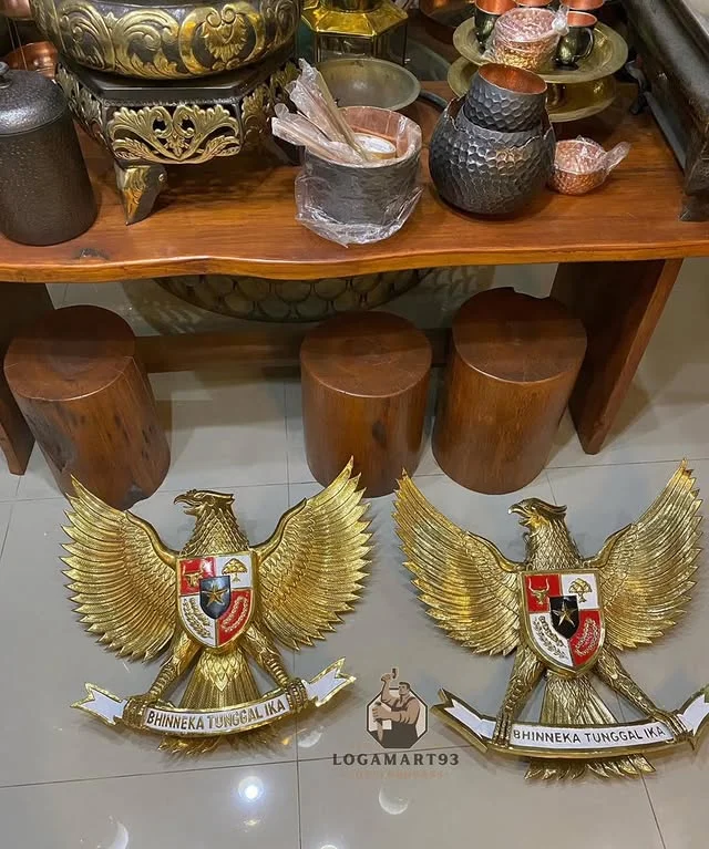 Custom Brass Garuda Bird Relief (Bhineka Tunggal Ika)