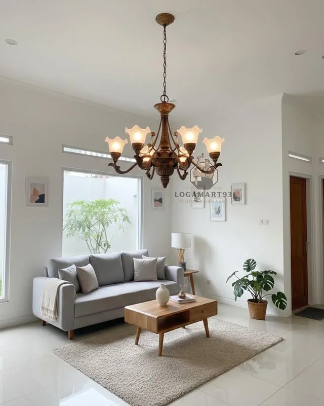 Lampu Gantung Tembaga Motif Antik Gaya Eropa