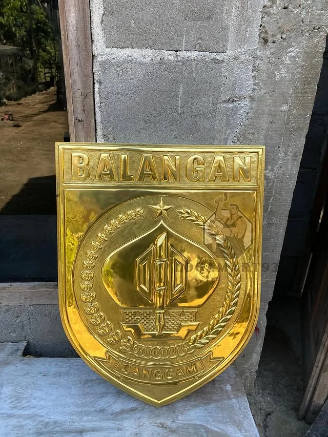 Custom Polished Brass Balangan Regency Logo