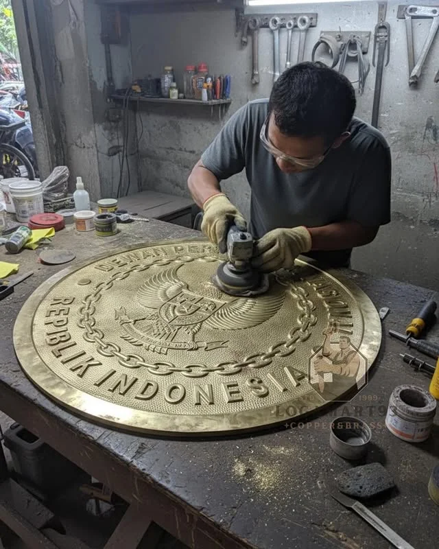 Custom Brass National Defense Council Logo