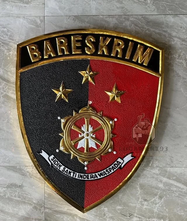 Custom Polished Brass Bareskrim Polri Logo
