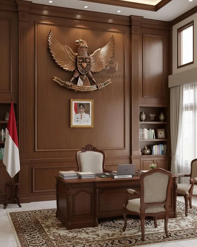 Logo Garuda Pancasila Tembaga Ukir Custom