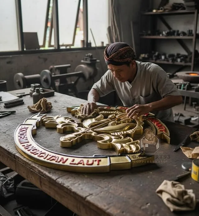 Custom Brass Naval Academy Surabaya Logo