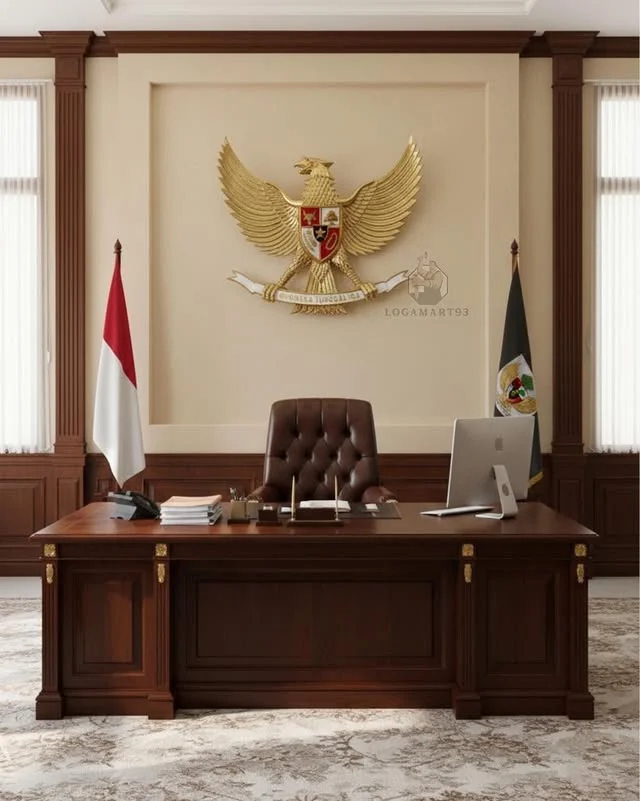 Custom Carved Brass Garuda Logo South Sumatra Governor Office
