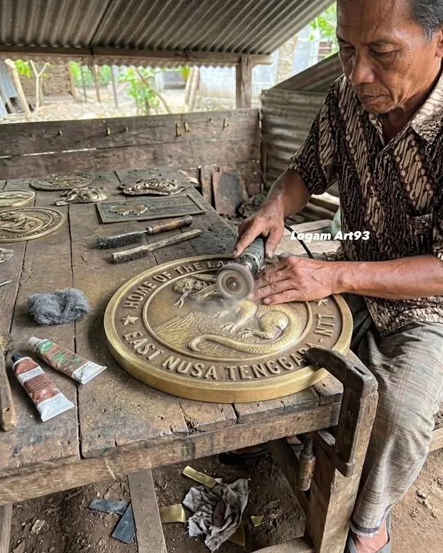 Custom Carved Brass Home of the Last Dragon NTT Logo