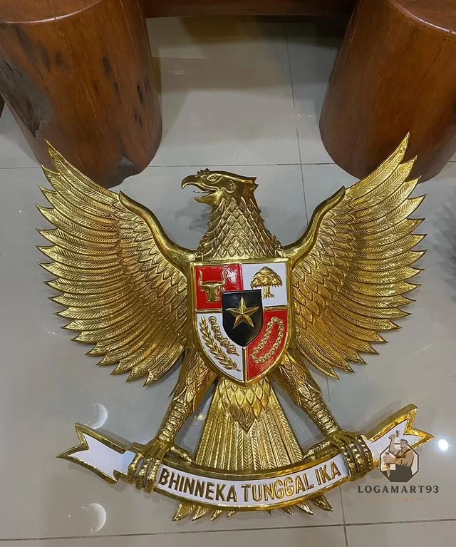Custom Brass Garuda Bird Relief (Bhineka Tunggal Ika)
