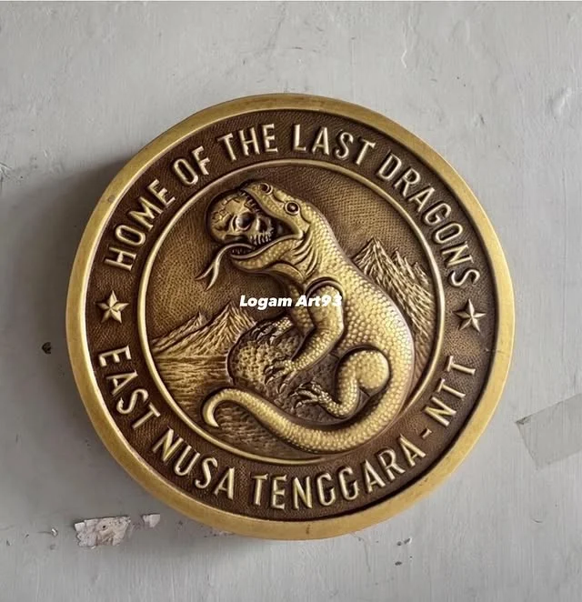 Custom Carved Brass Home of the Last Dragon NTT Logo