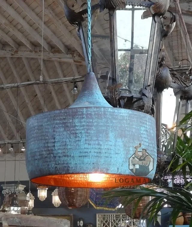 Custom Tempah Copper Antique Pendant Lamp 60 cm