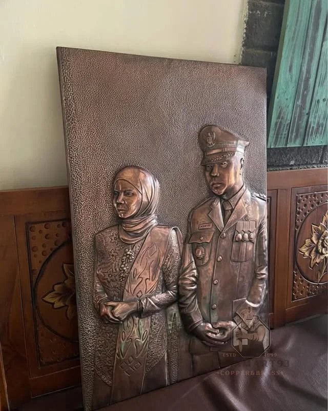 Custom Copper Metal Relief from Photo