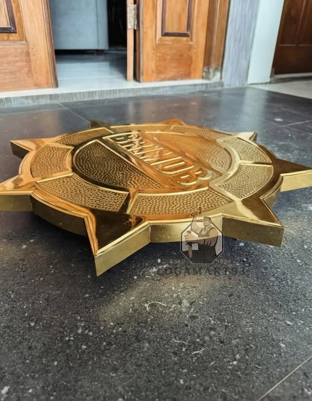 Custom Polished Brass Brimob Polda Riau Logo