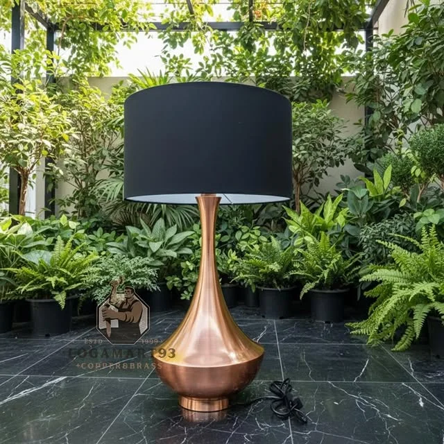 Antique Middle Eastern Kendi Model Brass Table Lamp