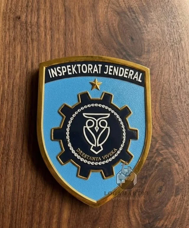 Custom Hammered Brass Inspektorat Jendral RI Logo