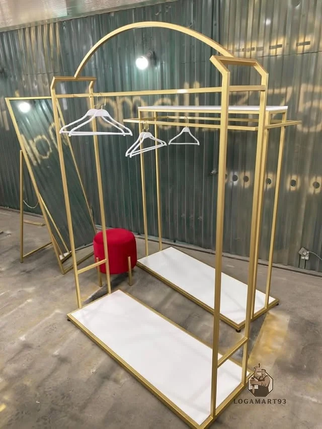 Custom Brass Clothing Display Rack