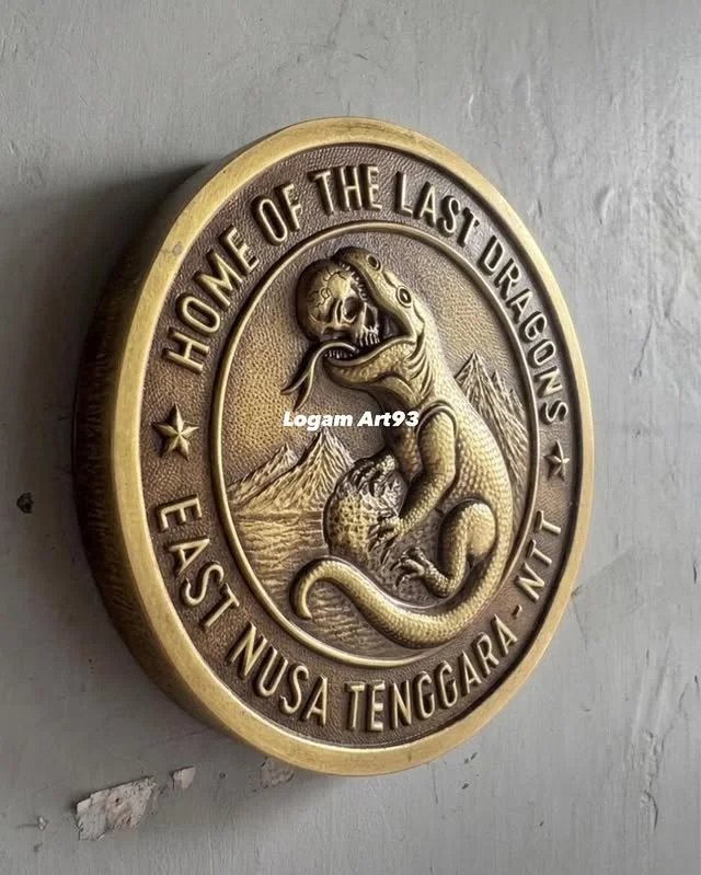 Custom Carved Brass Home of the Last Dragon NTT Logo