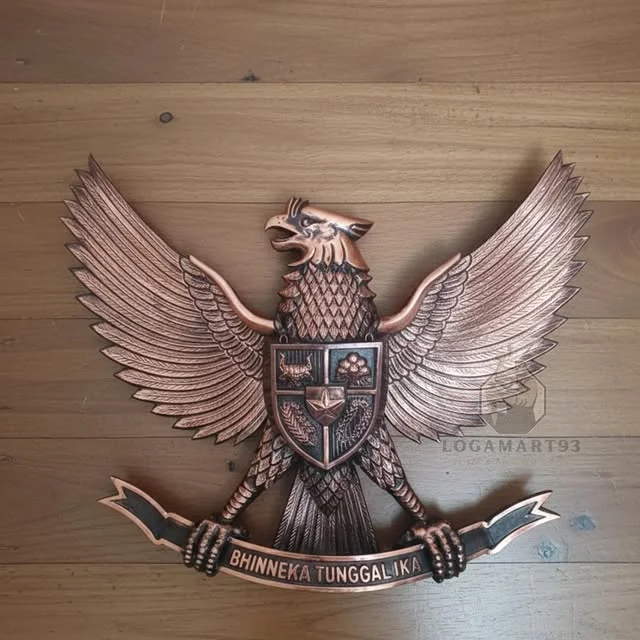Custom Carved Copper Garuda Pancasila Logo