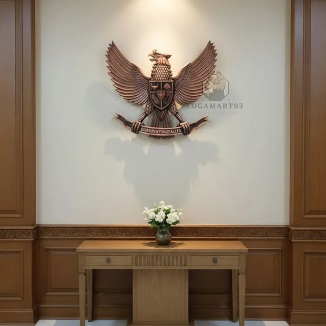 Custom Carved Copper Garuda Pancasila Logo