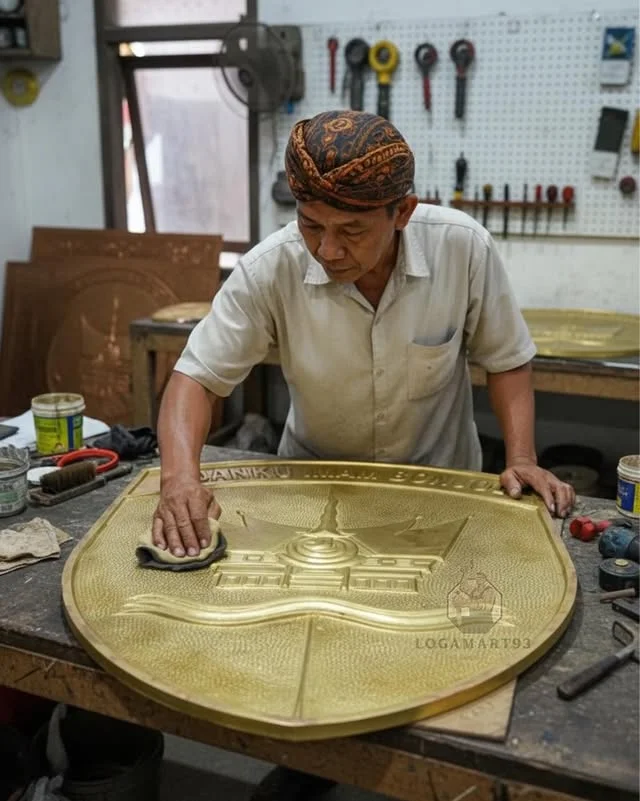 Kodam Tuanku Imam Bonjol Glossy Brass Logo