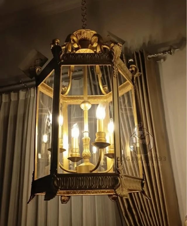 Custom Brass Pendant Lamp Elegant European Motif