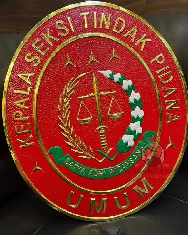 General Crimes Section Head Logo Hammered Brass