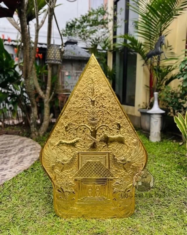 Custom Carved Brass Gunungan Wayang Wall Decor