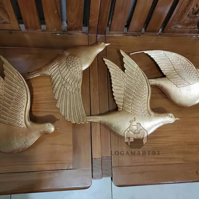 Hiasan Dinding Kuningan Motif Burung (3)