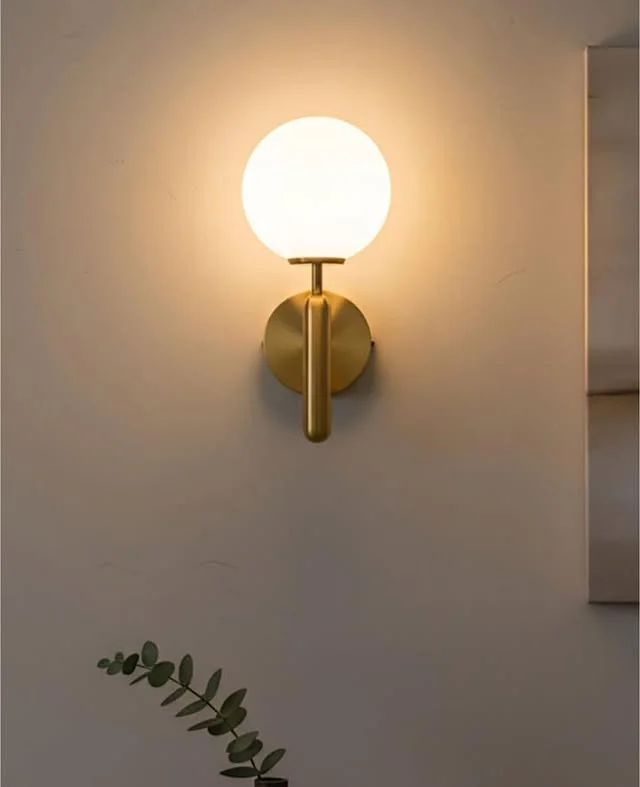 Custom Minimalist Round Brass Wall Lamp