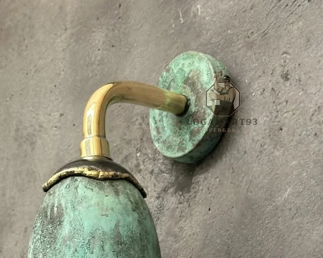 Custom Polished Brass Wall Lamp Curved Antique 30 cm