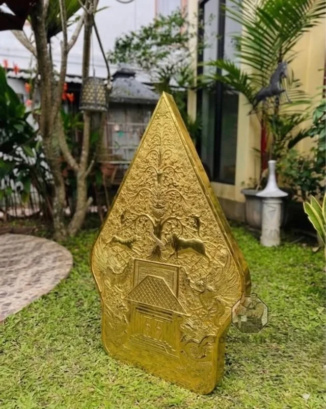 Custom Carved Brass Gunungan Wayang Wall Decor